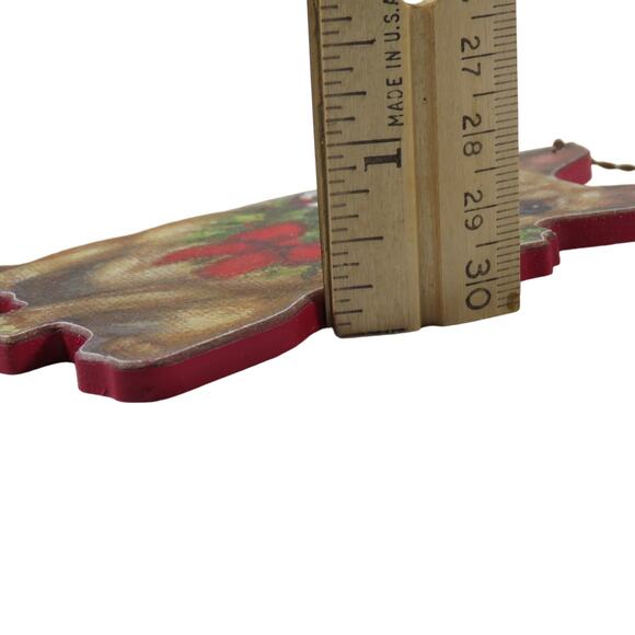 French Bulldog Christmas Tree Ornament Décor 4.5 " Tall Wreath,  Candy Cane - Picture 11 of 14